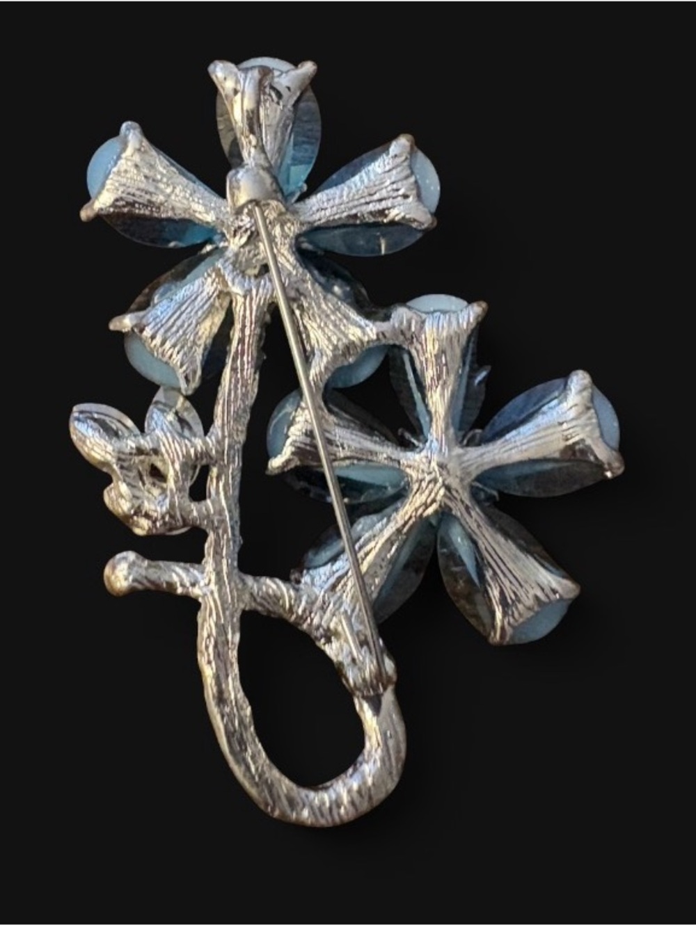 🦖 5 for $20 Sky Blue Floral Crystal Brooch - Women's Jewelry - Picture 2 of 4